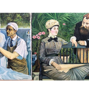 Janssen (XXI) – Chirurg en Art Nouveau (achterkant landschap met waterval)