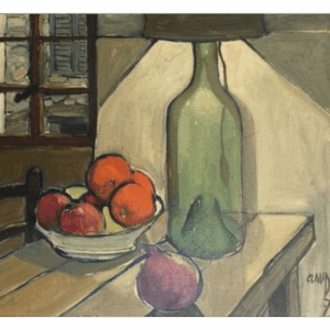 Claude Devaux ( 20e eeuw ) – Stilleven met groene lamp